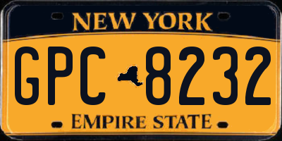 NY license plate GPC8232