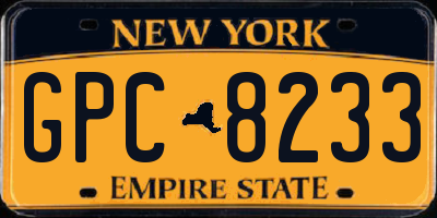 NY license plate GPC8233