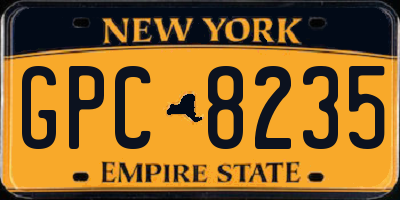 NY license plate GPC8235