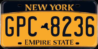 NY license plate GPC8236