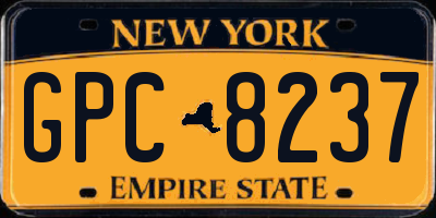 NY license plate GPC8237