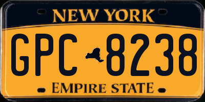 NY license plate GPC8238