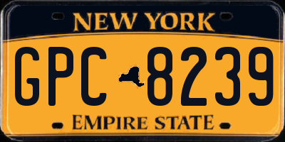 NY license plate GPC8239