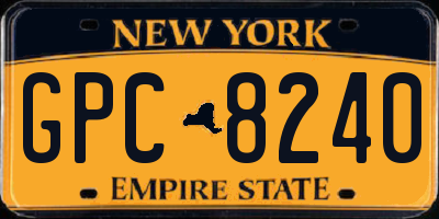 NY license plate GPC8240