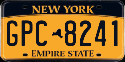NY license plate GPC8241