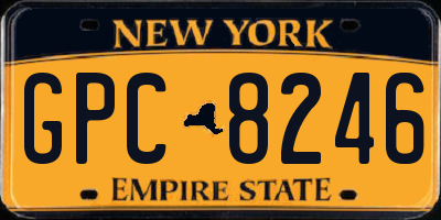 NY license plate GPC8246