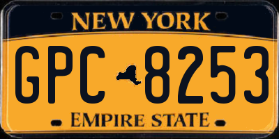 NY license plate GPC8253