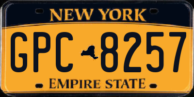 NY license plate GPC8257
