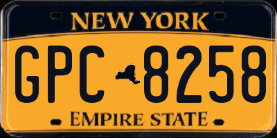 NY license plate GPC8258