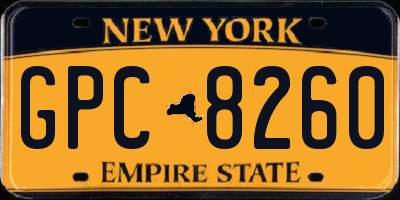 NY license plate GPC8260