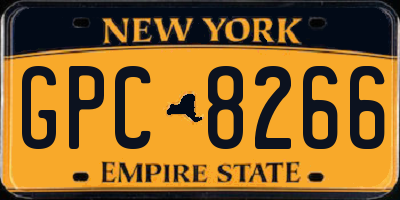 NY license plate GPC8266