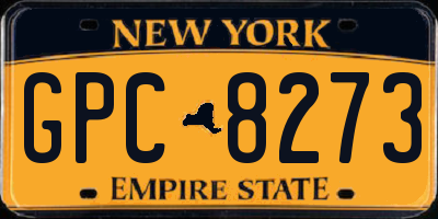 NY license plate GPC8273