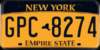 NY license plate GPC8274