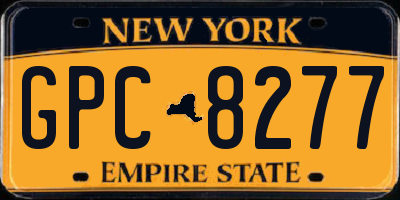 NY license plate GPC8277