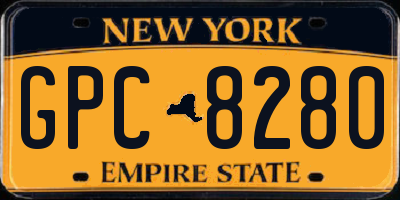 NY license plate GPC8280