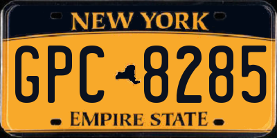 NY license plate GPC8285