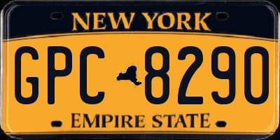 NY license plate GPC8290