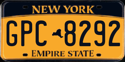 NY license plate GPC8292