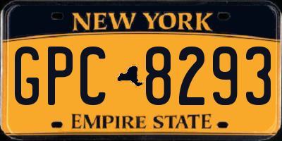 NY license plate GPC8293