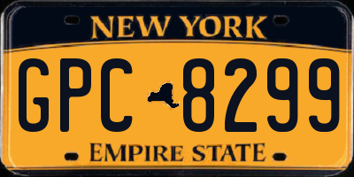 NY license plate GPC8299