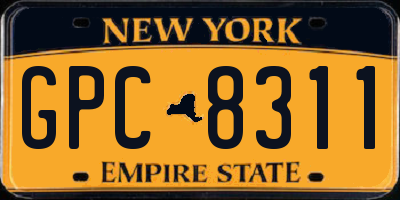 NY license plate GPC8311
