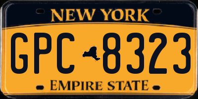 NY license plate GPC8323