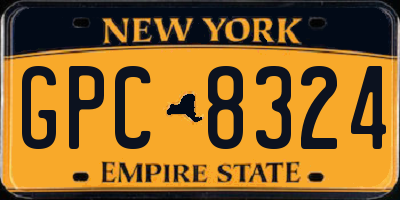 NY license plate GPC8324