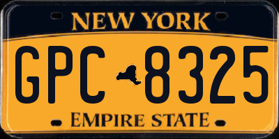 NY license plate GPC8325