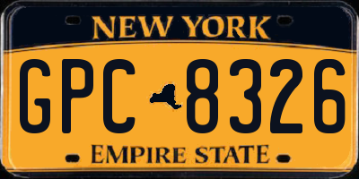 NY license plate GPC8326