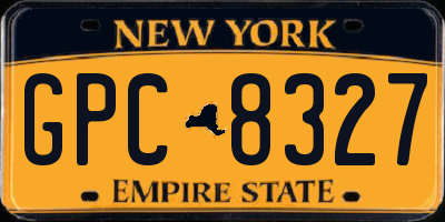 NY license plate GPC8327