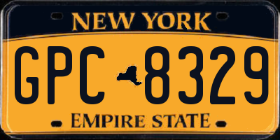 NY license plate GPC8329