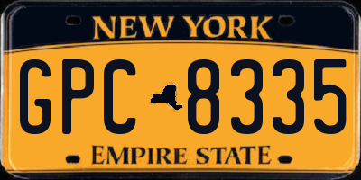 NY license plate GPC8335