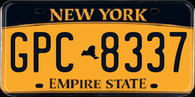 NY license plate GPC8337