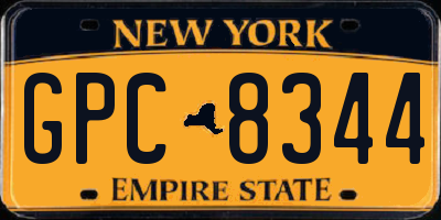 NY license plate GPC8344