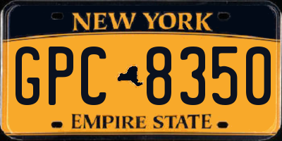 NY license plate GPC8350