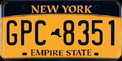 NY license plate GPC8351