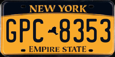 NY license plate GPC8353