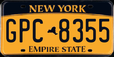 NY license plate GPC8355