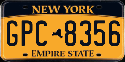 NY license plate GPC8356