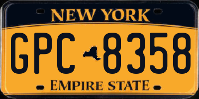 NY license plate GPC8358