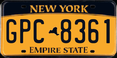 NY license plate GPC8361