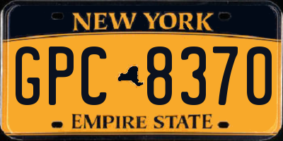 NY license plate GPC8370