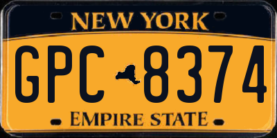 NY license plate GPC8374