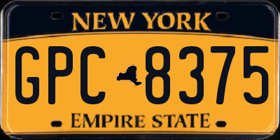 NY license plate GPC8375