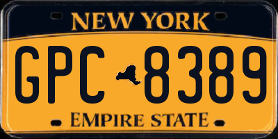 NY license plate GPC8389