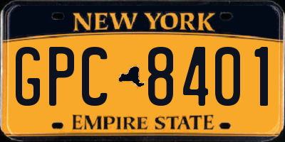 NY license plate GPC8401
