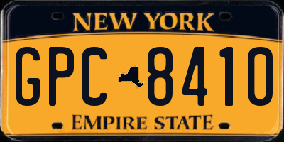 NY license plate GPC8410