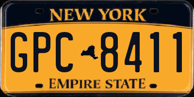 NY license plate GPC8411