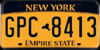 NY license plate GPC8413