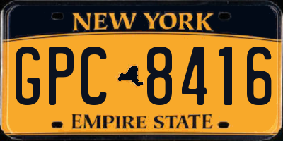 NY license plate GPC8416